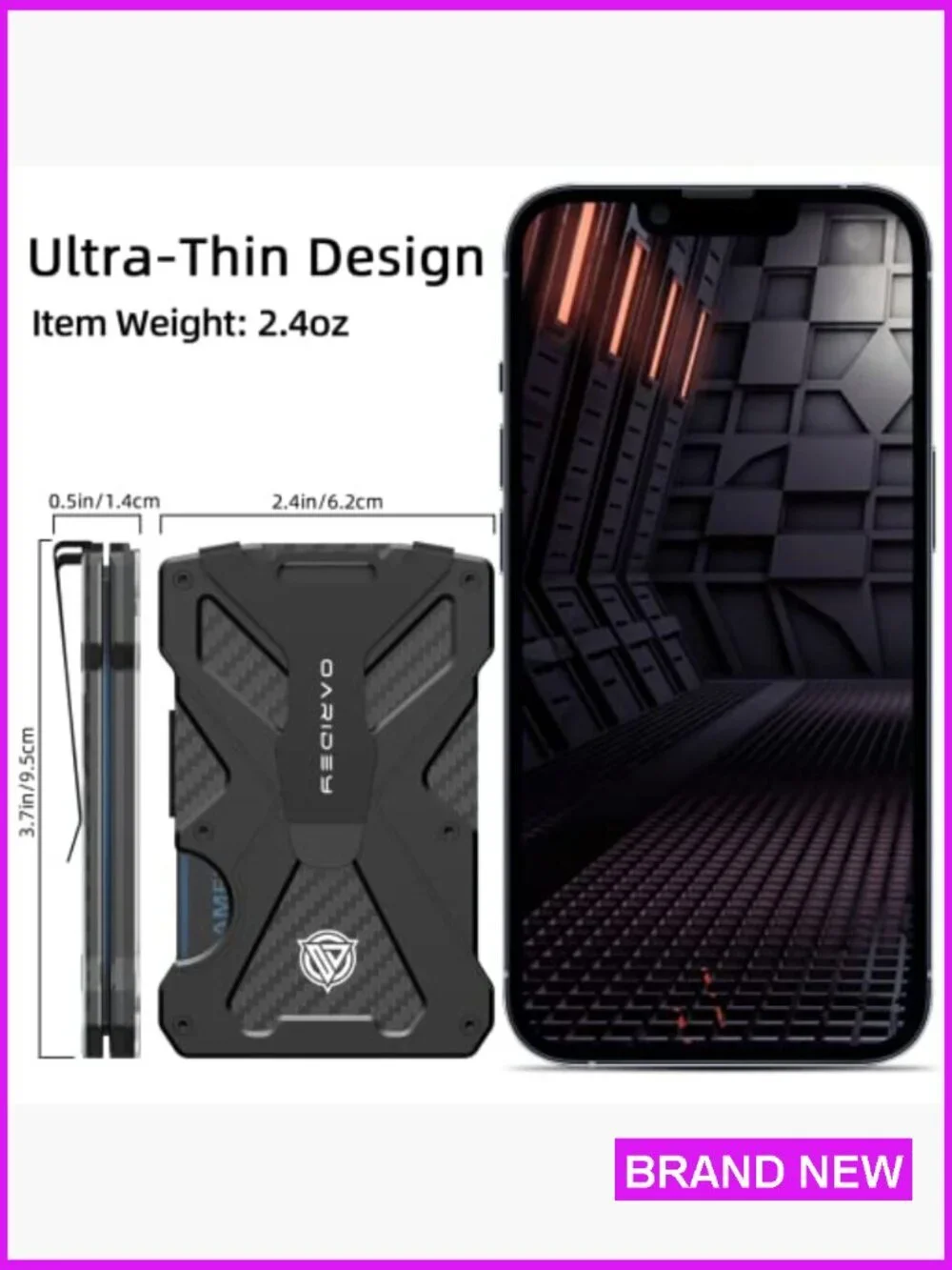 Ultra-Thin Aluminum Money Clip Wallet RFID Blocking Minimalist Slim Design